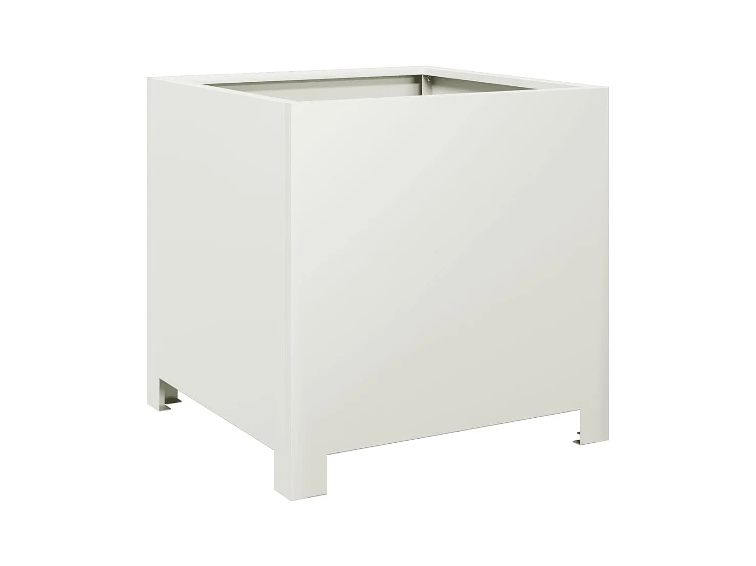 Vaso rialzato per fioriere piante fiori giardino terrazze set da 2 40 x 40 x 40 cm acciaio bianco 02_0038950