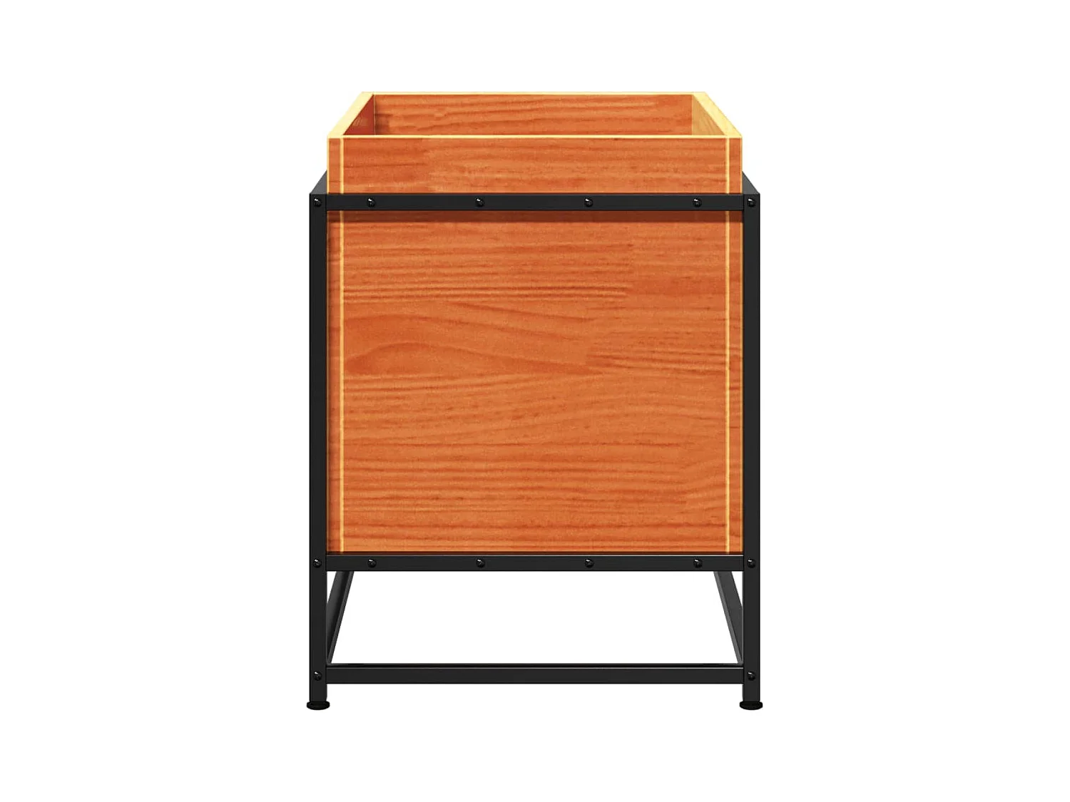 Macetero bancal elevado plantas flores terraza jardín cera 60 x 40 x 50 cm madera maciza de pino marrón 02_0038468