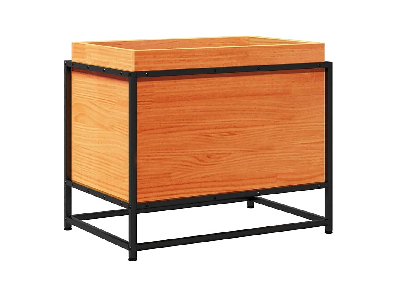 Macetero bancal elevado plantas flores terraza jardín cera 60 x 40 x 50 cm madera maciza de pino marrón 02_0038468