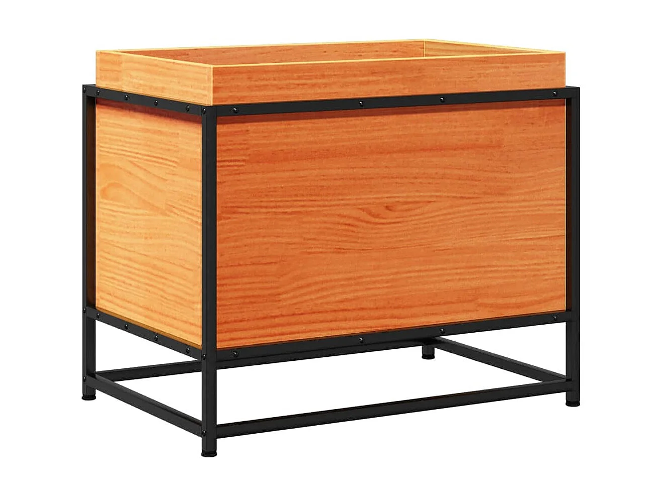 Macetero bancal elevado plantas flores terraza jardín cera 60 x 40 x 50 cm madera maciza de pino marrón 02_0038468