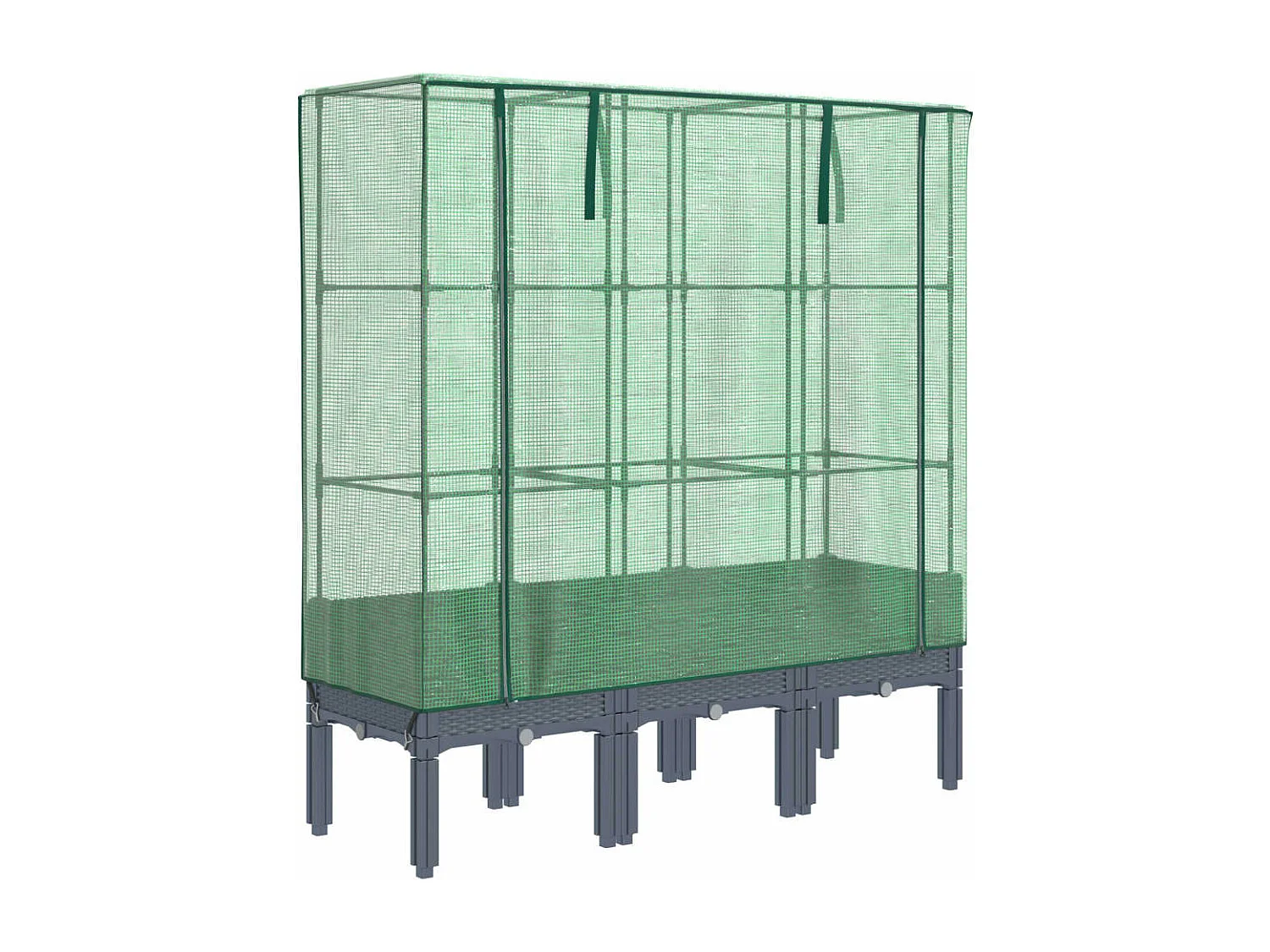 Jardinière bac lit surélevé grise 120 x 40 x 140 cm 02_0038745