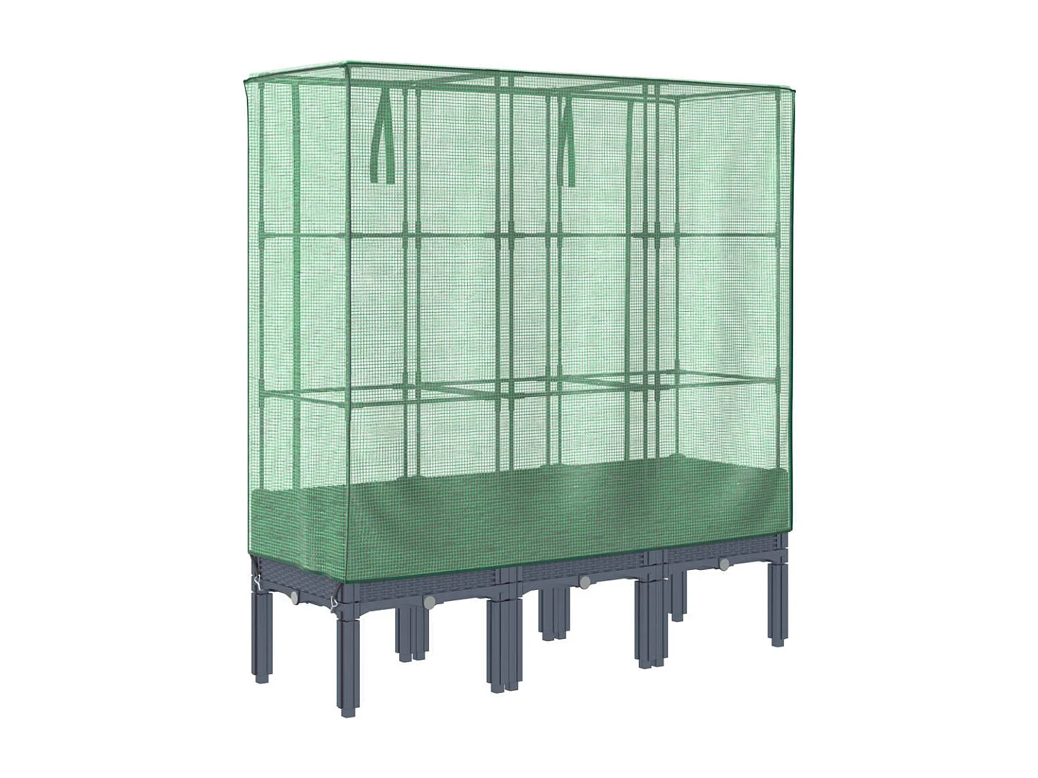 Jardinière bac lit surélevé grise 120 x 40 x 140 cm 02_0038745