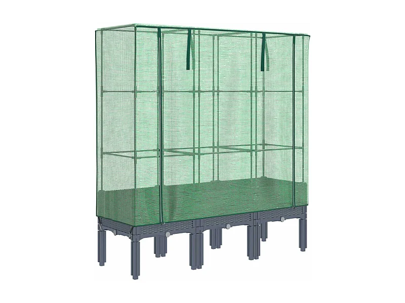 Jardinière bac lit surélevé grise 120 x 40 x 140 cm 02_0038745