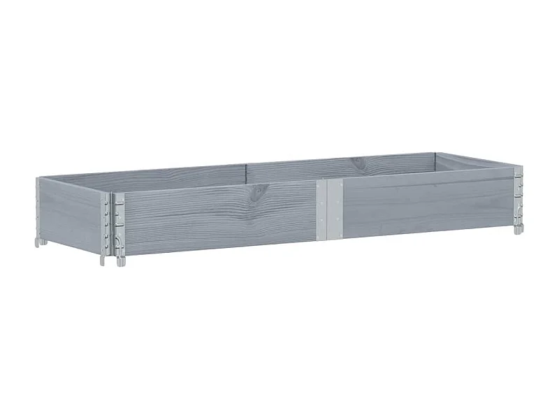 Vassoio per fioriera aiuola rialzata piante fiori terrazza giardino 150 x 50 cm legno massello di pino grigio 02_0037433