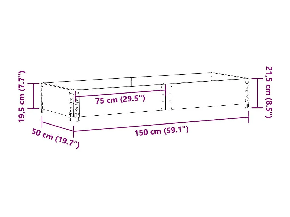 Jardinière bac lit surélevé bois marron 150 x 50 x 45433 cm 02_0037433