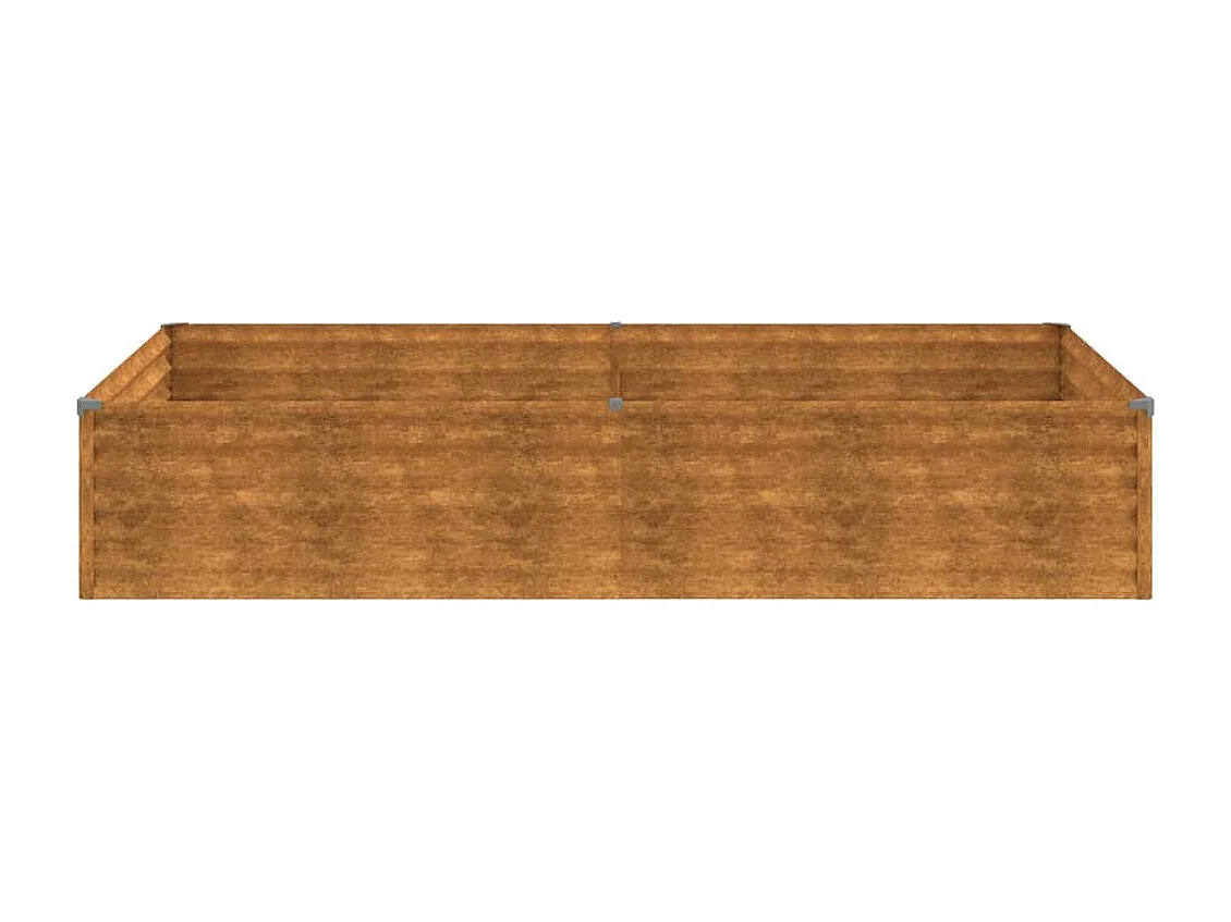 Canteiro elevado para plantas flores pátio jardim 195 x 100 x 36 cm aço corten marrom 02_0039387