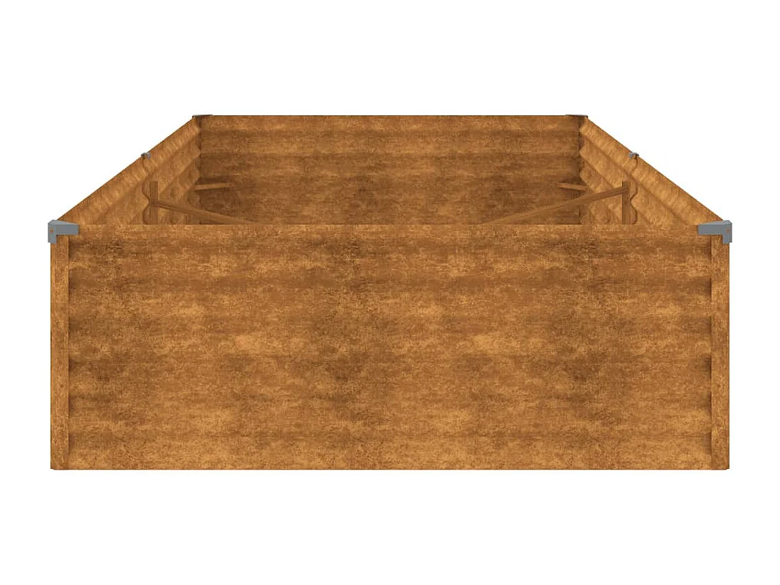Canteiro elevado para plantas flores pátio jardim 195 x 100 x 36 cm aço corten marrom 02_0039387