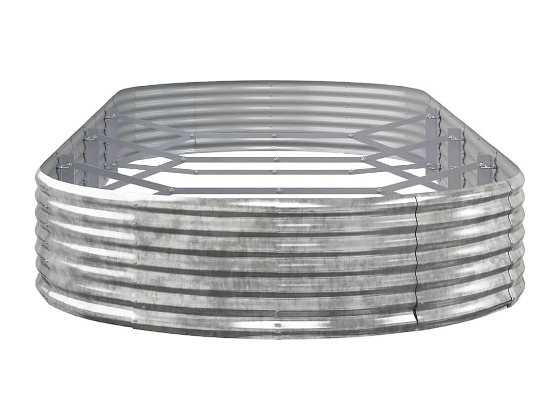 Vassoio per fioriera aiuola rialzata piante fiori terrazza giardino giardino argento acciaio verniciato a polvere Argento 02_0039721