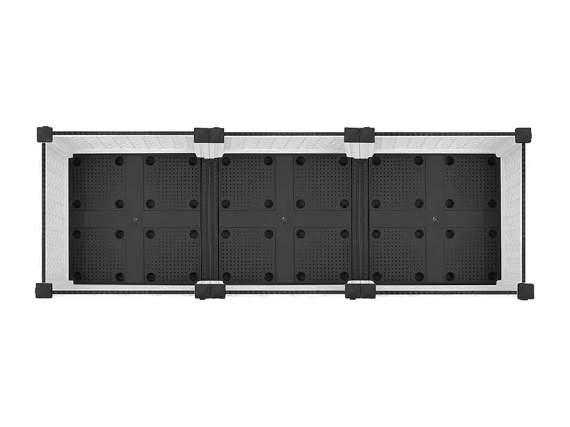 Vassoio per fioriera aiuola rialzata piante fiori terrazza giardino 120 x 40 x 23 cm polipropilene bianco 02_0039196