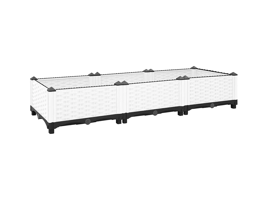 Jardinière bac lit surélevé blanche 120 x 40 x 23 cm 02_0039196