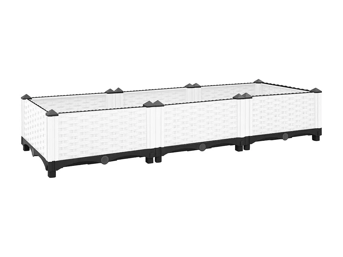 Vassoio per fioriera aiuola rialzata piante fiori terrazza giardino 120 x 40 x 23 cm polipropilene bianco 02_0039196