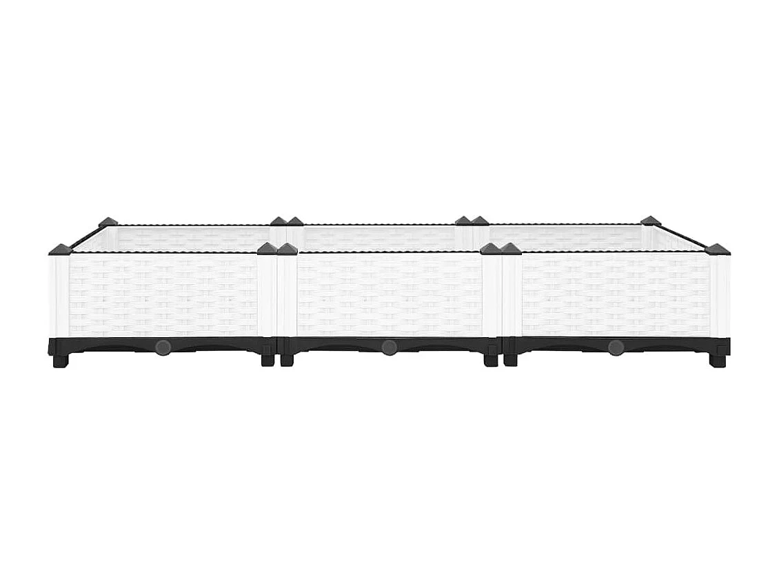Vassoio per fioriera aiuola rialzata piante fiori terrazza giardino 120 x 40 x 23 cm polipropilene bianco 02_0039196