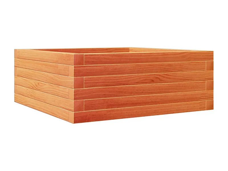 Macetero bancal elevado plantas flores terraza jardín cera 60 x 60 x 23 cm madera maciza de pino marrón 02_0038469