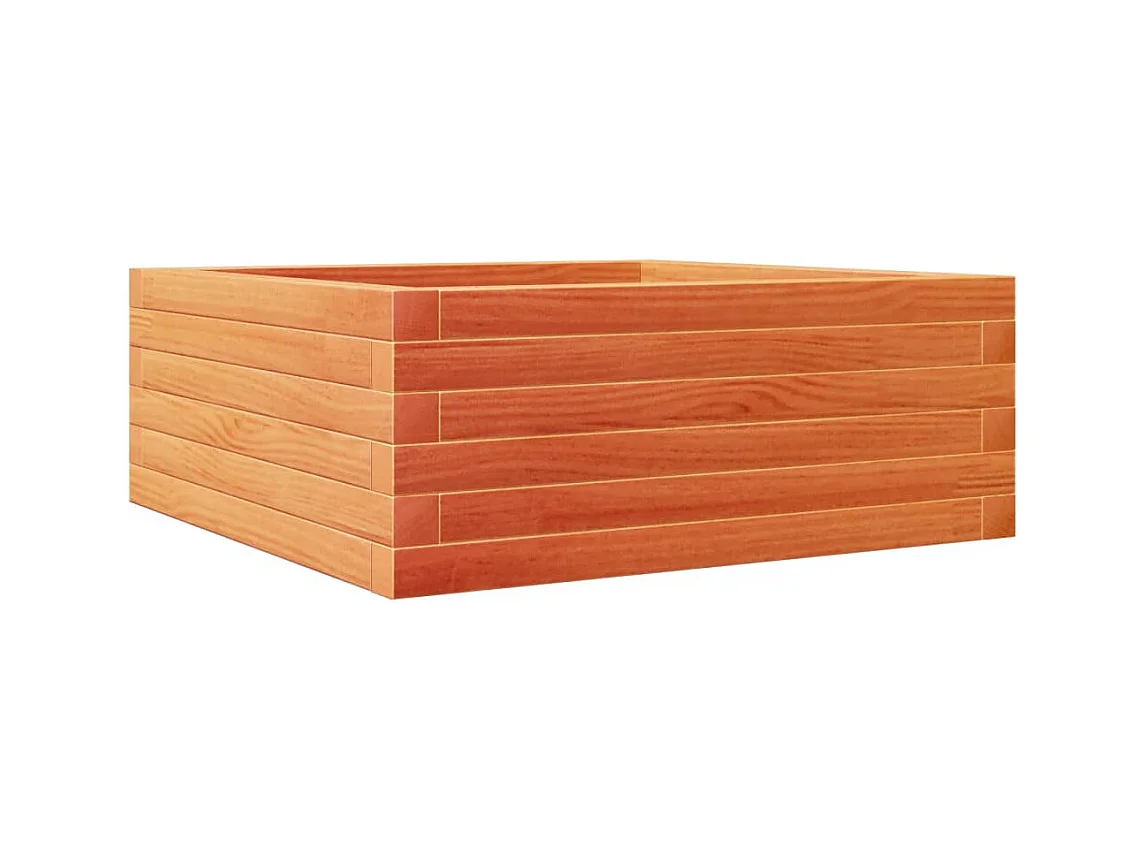 Vassoio per fioriera aiuola rialzata piante fiori terrazzo giardino cera 60 x 60 x 23 cm legno massello di pino marrone 02_0038469