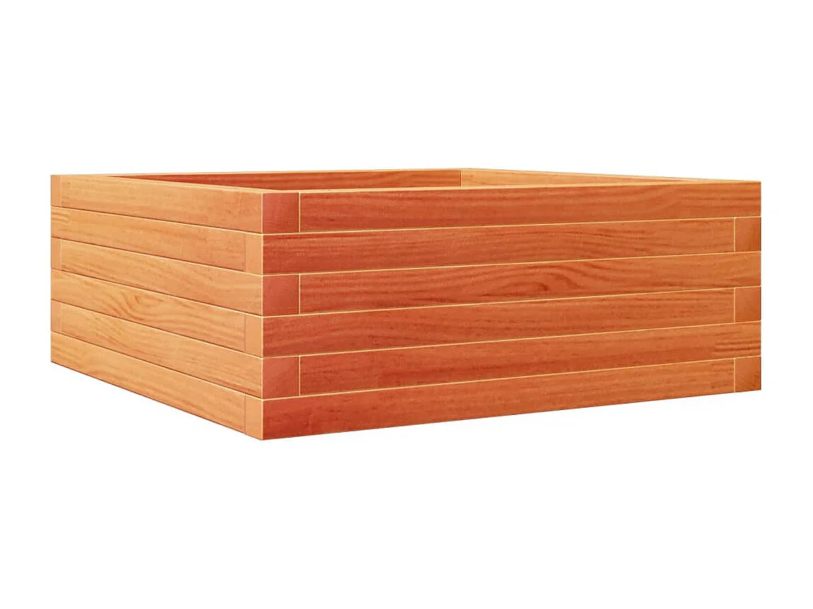 Vassoio per fioriera aiuola rialzata piante fiori terrazzo giardino cera 60 x 60 x 23 cm legno massello di pino marrone 02_0038469