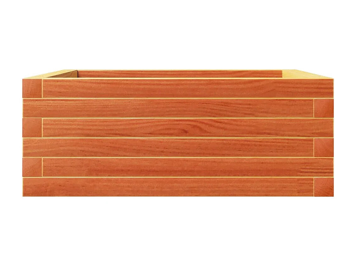 Vassoio per fioriera aiuola rialzata piante fiori terrazzo giardino cera 60 x 60 x 23 cm legno massello di pino marrone 02_0038469