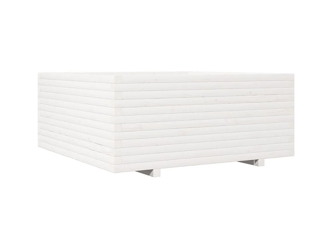 Jardinière bac lit surélevé bois blanche 110 x 110 x 49.5 cm 02_0037321