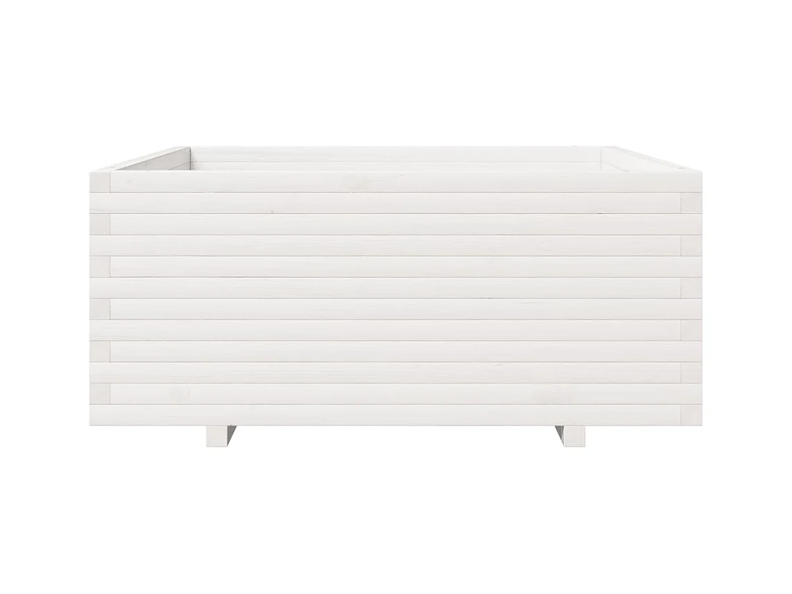 Jardinière bac lit surélevé bois blanche 110 x 110 x 49.5 cm 02_0037321