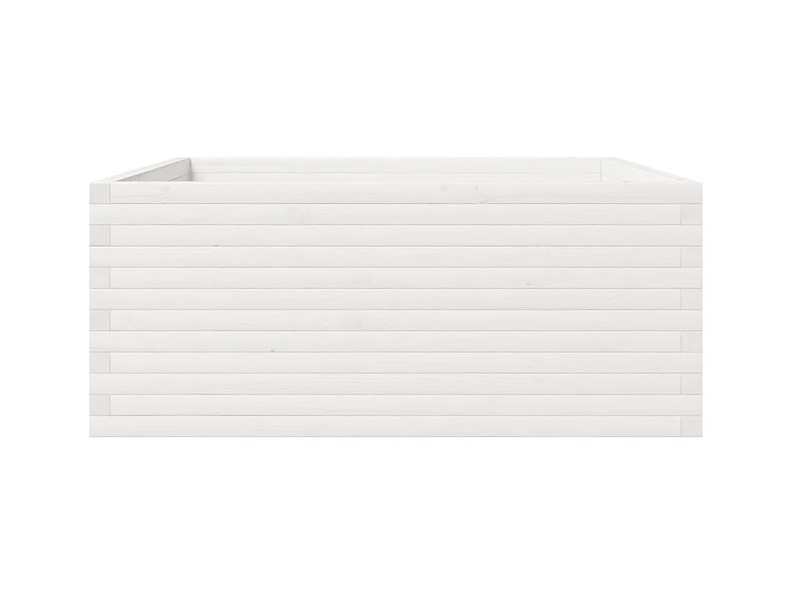 Jardinière bac lit surélevé bois blanche 110 x 110 x 49.5 cm 02_0037321