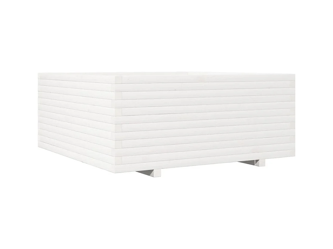 Jardinière bac lit surélevé bois blanche 110 x 110 x 49.5 cm 02_0037321
