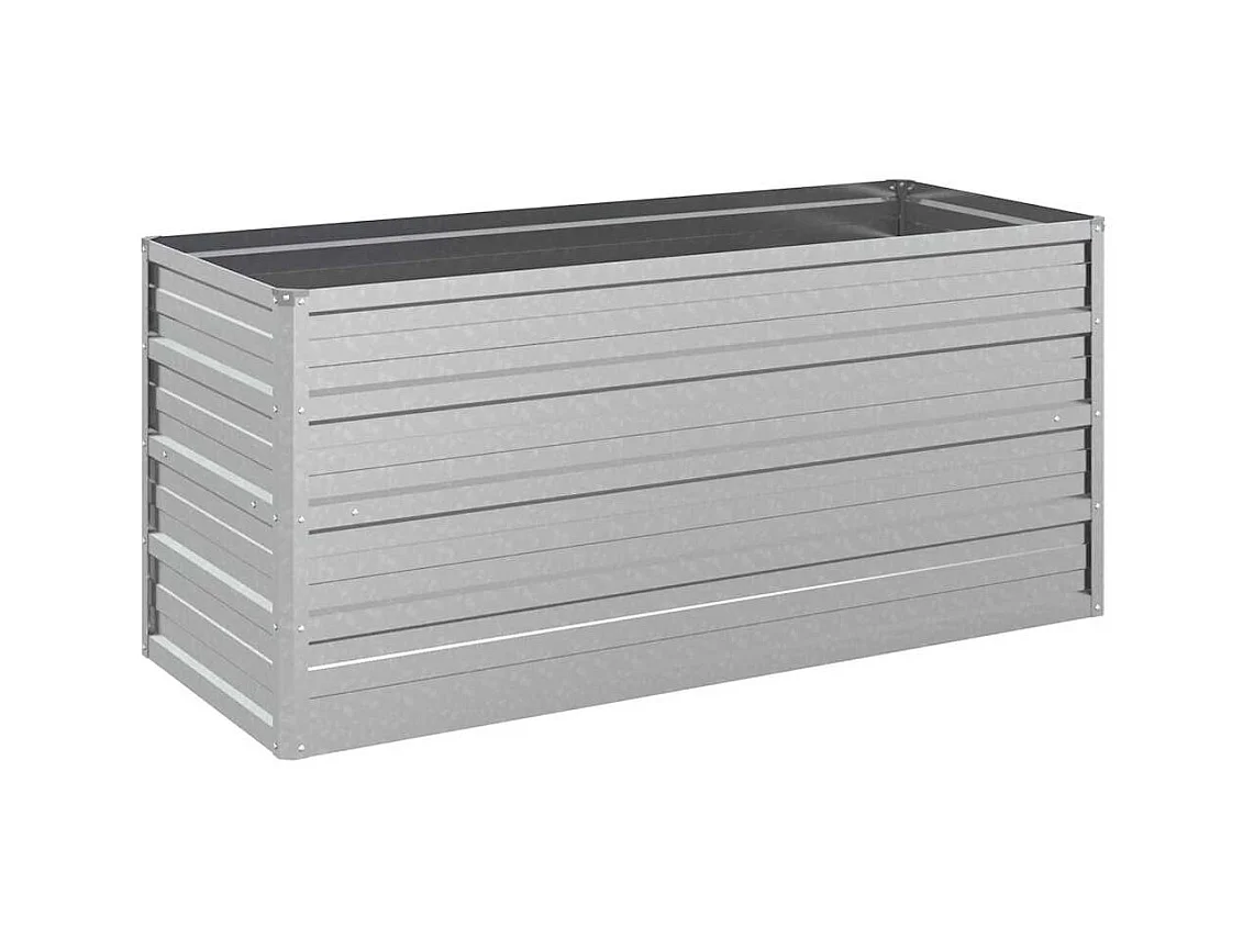 Vassoio per fioriera aiuola rialzata piante fiori terrazza giardino giardino 100 x 40 x 45 cm argento acciaio zincato Argento 02_0039299