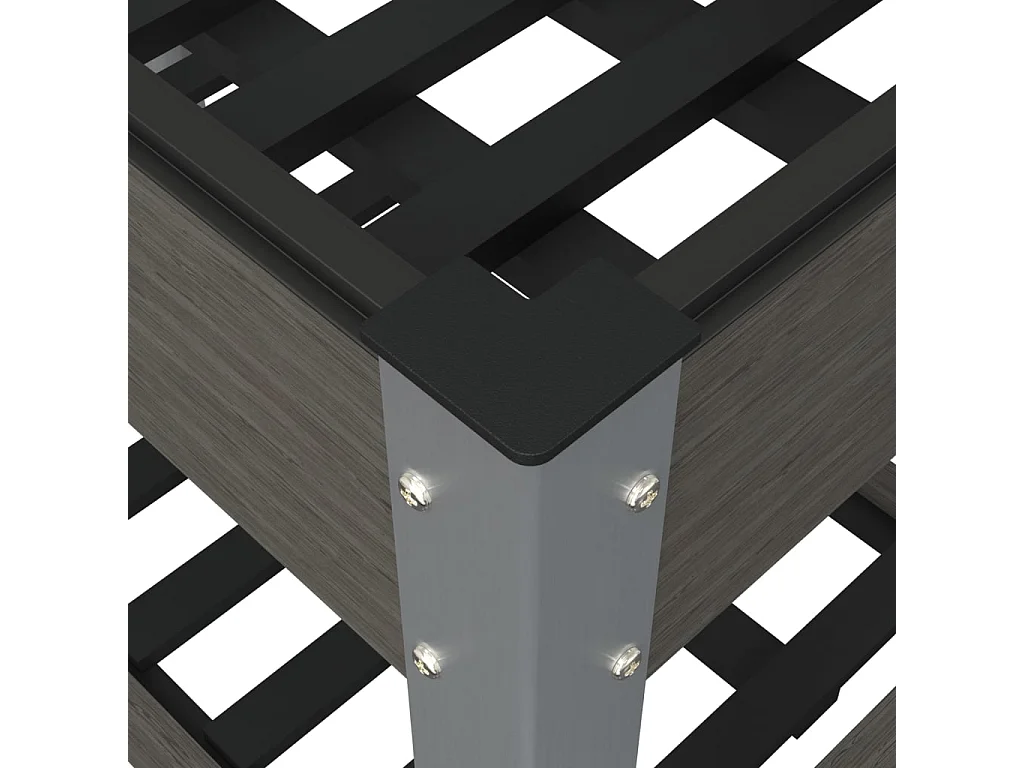 Fioriera rialzata per piante fiori patio o giardino con ripiano 200 x 50 x 75 cm WPC grigio 02_0039775