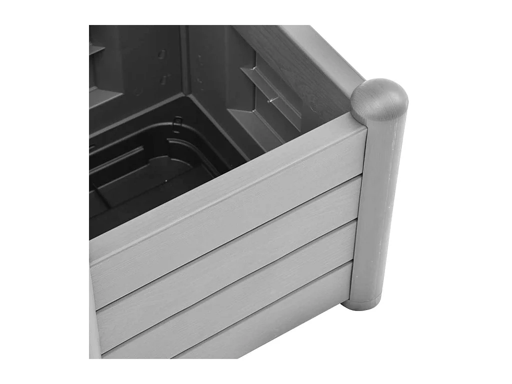 Jardinière bac lit surélevé grise 43 x 43 x 142 cm 02_0038298