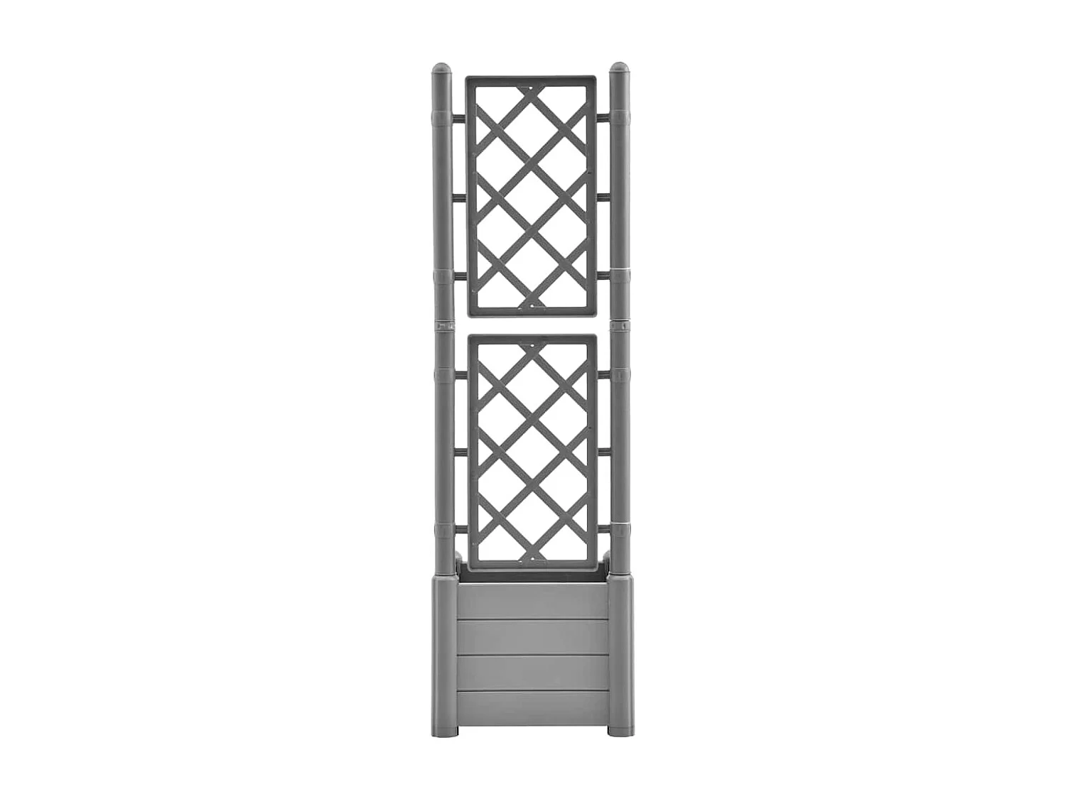 Macetero arriate elevado plantas flores terraza jardín con enrejado 43 x 43 x 142 cm PP gris piedra 02_0038298