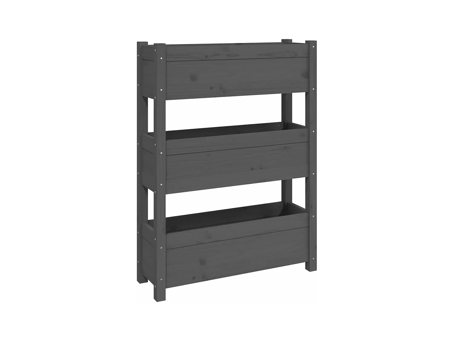 Vassoio per fioriera aiuola rialzata piante fiori terrazza giardino 77 x 25 x 104,5 cm legno massello di pino grigio 02_0037846