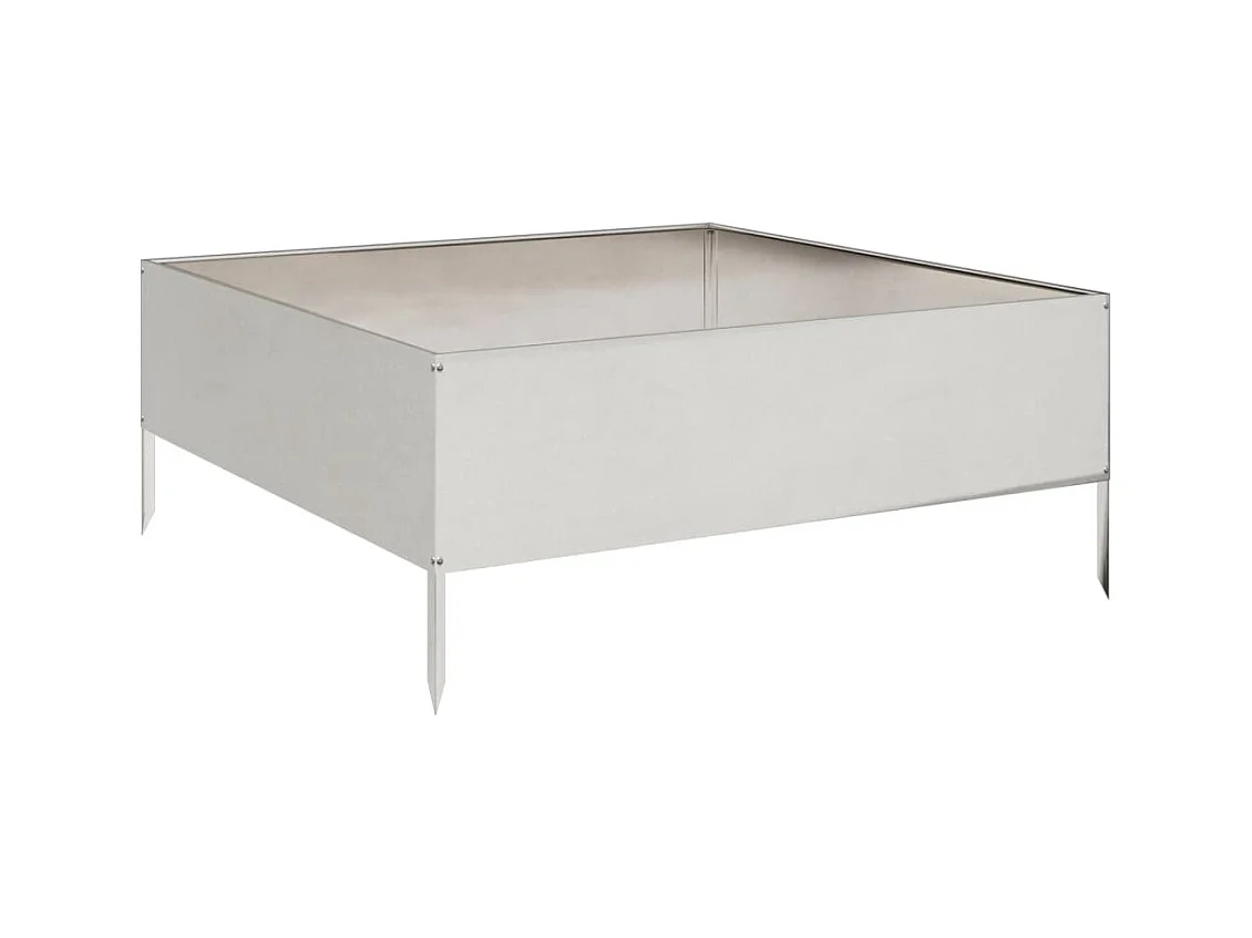 Jardinière bac lit surélevé argenté 100 x 100 x 25 cm 02_0039268