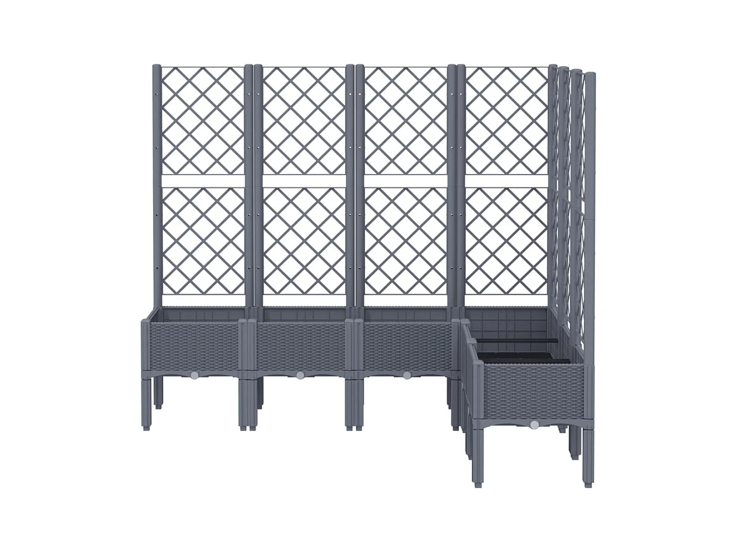 Jardinière bac lit surélevé grise 160 x 120 x 142 cm 02_0038251