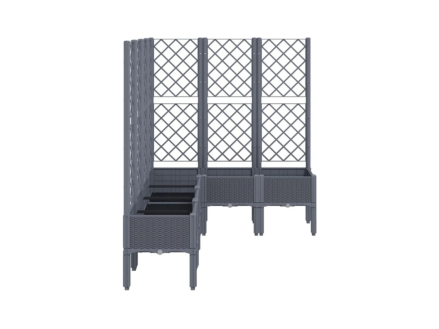 Jardinière bac lit surélevé grise 160 x 120 x 142 cm 02_0038251