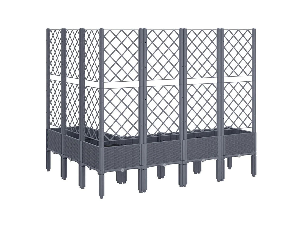 Jardinière bac lit surélevé grise 160 x 120 x 142 cm 02_0038251