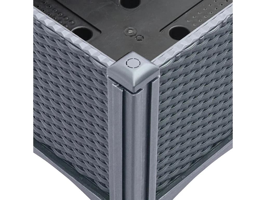 Vaso per fioriera aiuola rialzata piante fiori terrazza giardino con traliccio 160 x 120 x 142 cm PP grigio 02_0038251