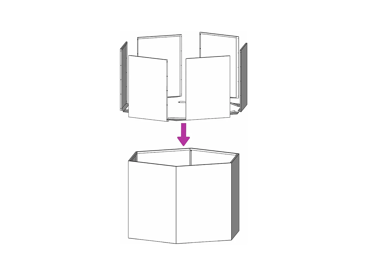 Jardinière bac lit surélevé argenté 46 x 40 x 45 cm 02_0038647