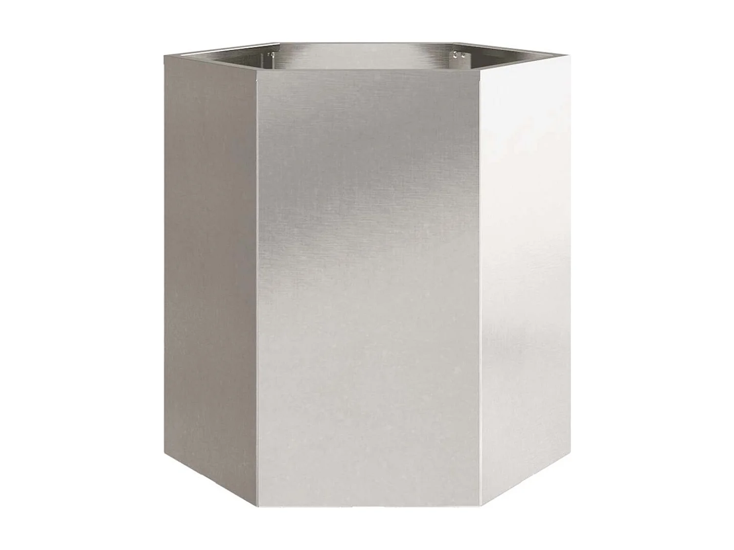 Macetero bancal elevado plantas flores terraza jardín hexagonal 46 x 40 x 45 cm acero inoxidable Plata 02_0038647