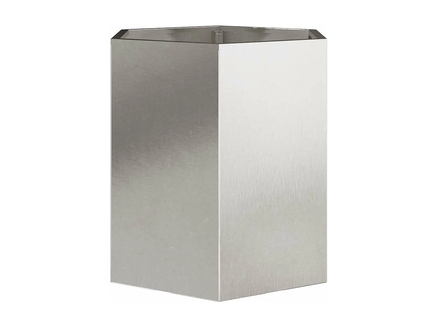 Macetero bancal elevado plantas flores terraza jardín hexagonal 46 x 40 x 45 cm acero inoxidable Plata 02_0038647