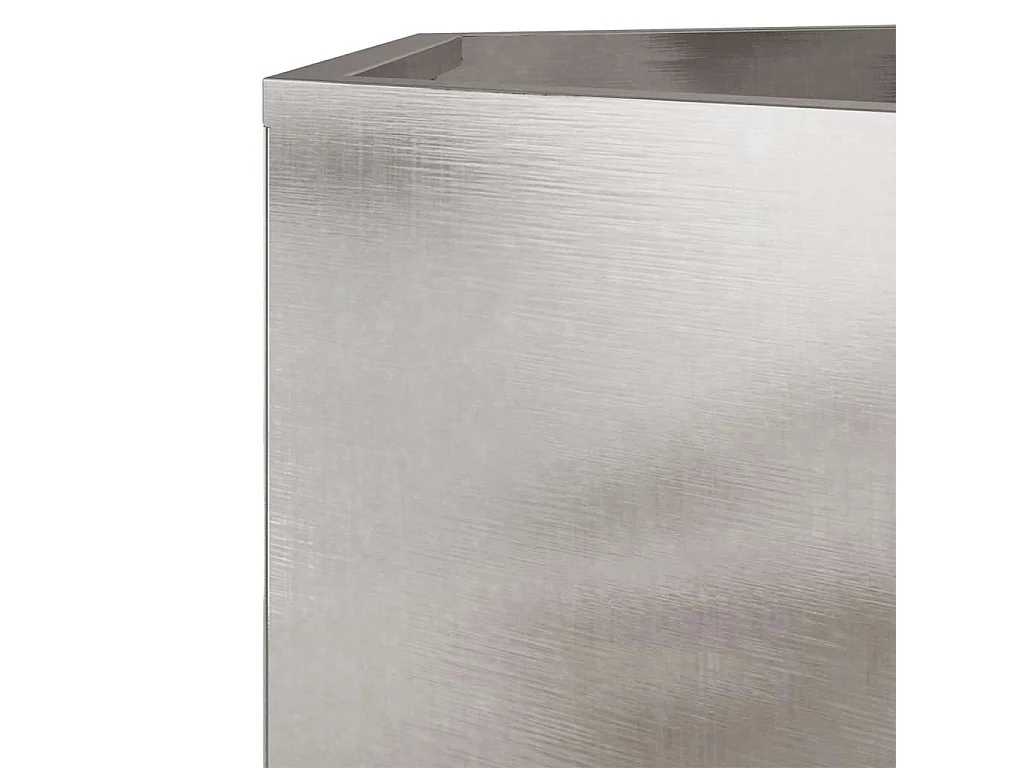 Macetero bancal elevado plantas flores terraza jardín hexagonal 46 x 40 x 45 cm acero inoxidable Plata 02_0038647