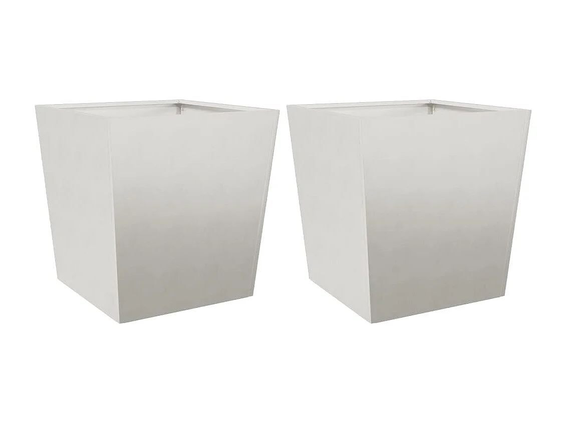 Macetero arriate elevado plantas flores jardín terrazas juego de 2 50 x 50 x 50 cm acero inoxidable gris claro 02_0038993