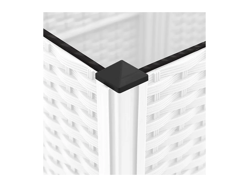 Fioriera aiuola rialzata vassoio piante fiori terrazza giardino con traliccio 80 x 40 x 121,5 cm PP bianco 02_0038301