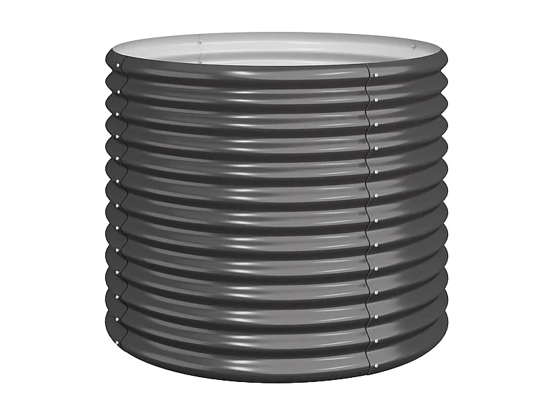 Macetero bancal elevado plantas flores terraza jardín acero con recubrimiento en polvo 80 x 80 x 68 cm antracita 02_0038061