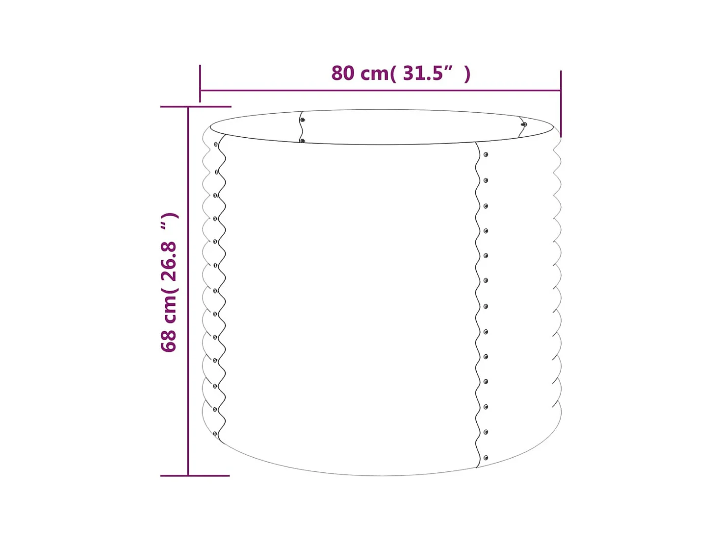 Jardinière bac lit surélevé 80 x 80 x 68 cm 02_0038061