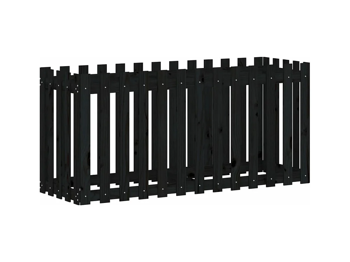 Jardinière bac lit surélevé noire 150 x 50 x 70 cm 02_0039800