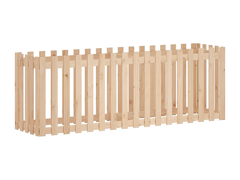 Macetero bancal elevado plantas flores terraza jardín valla de jardín diseño 200 x 50 x 70 cm pino macizo marrón 02_0039811