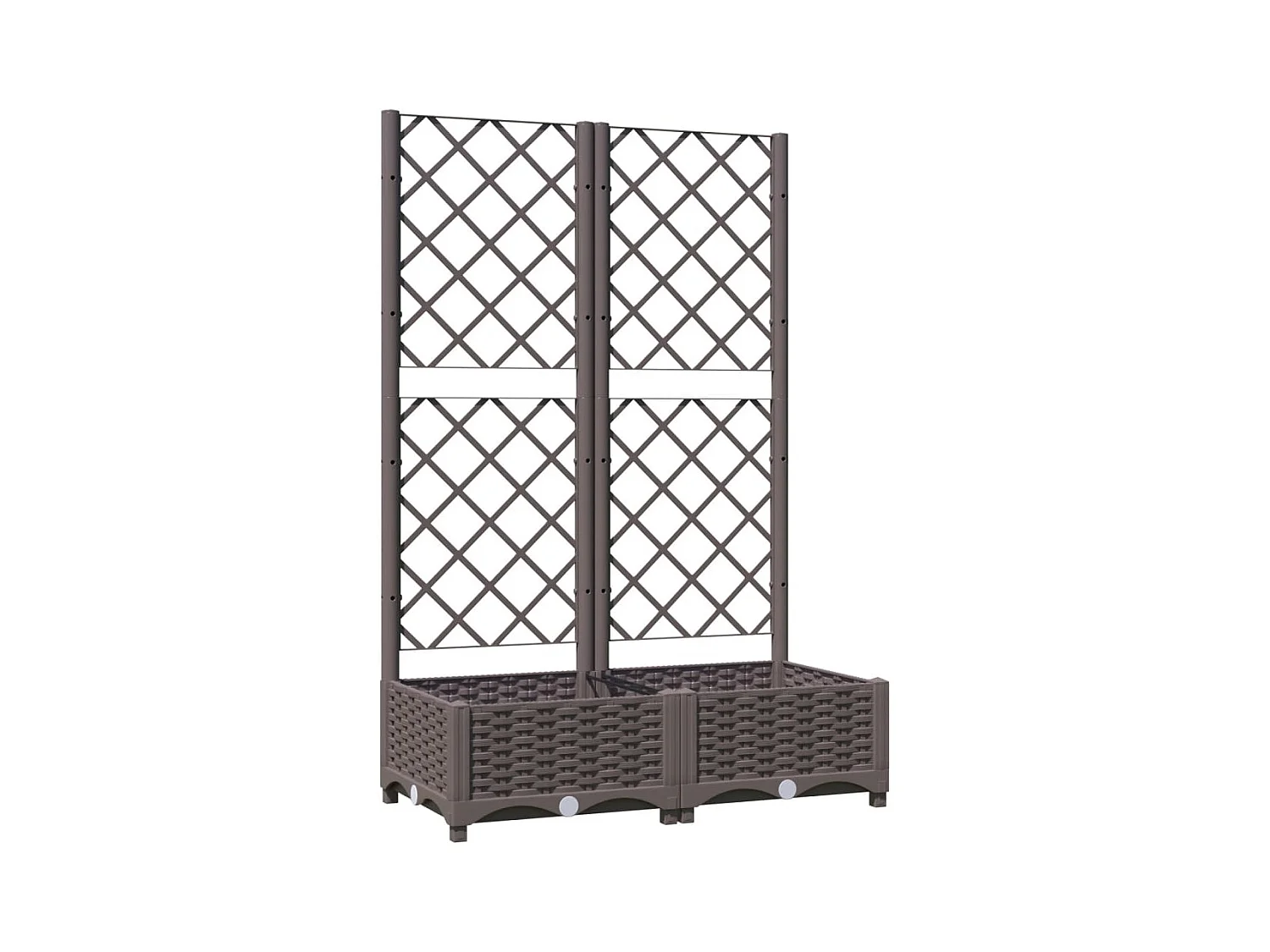 Bandeja de canteiro elevada plantas flores terraço jardim com treliça 80 x 40 x 121,5 cm PP marrom 02_0038303
