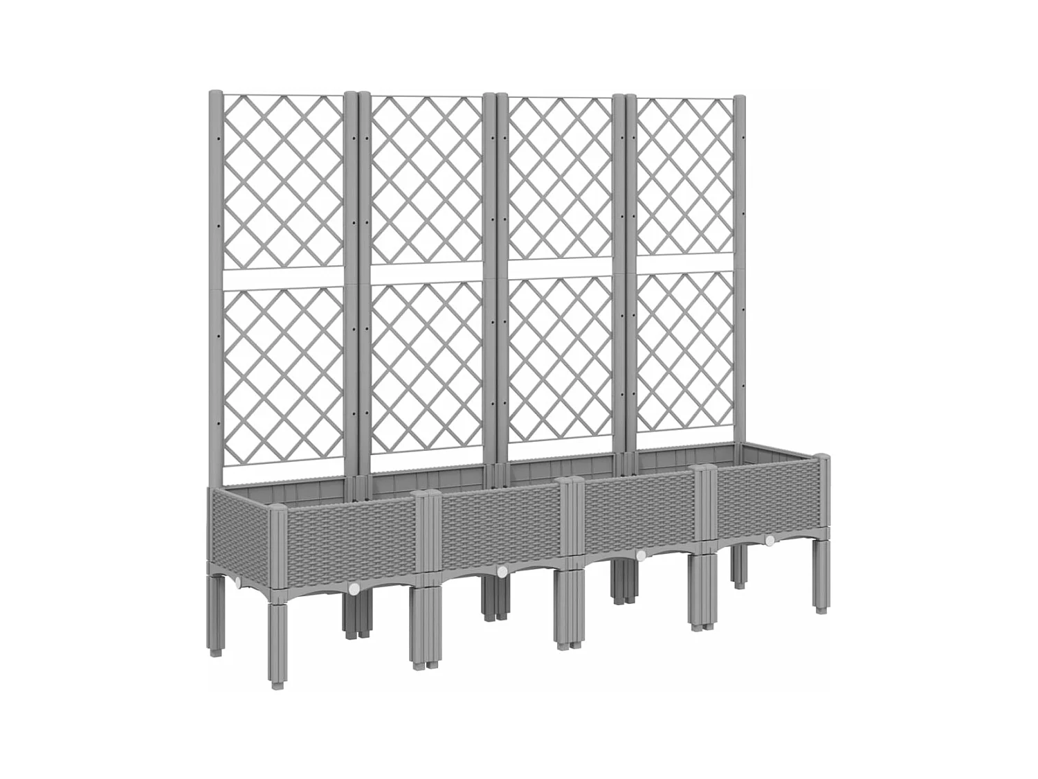 Jardinière bac lit surélevé grise 160 x 40 x 142 cm 02_0038351