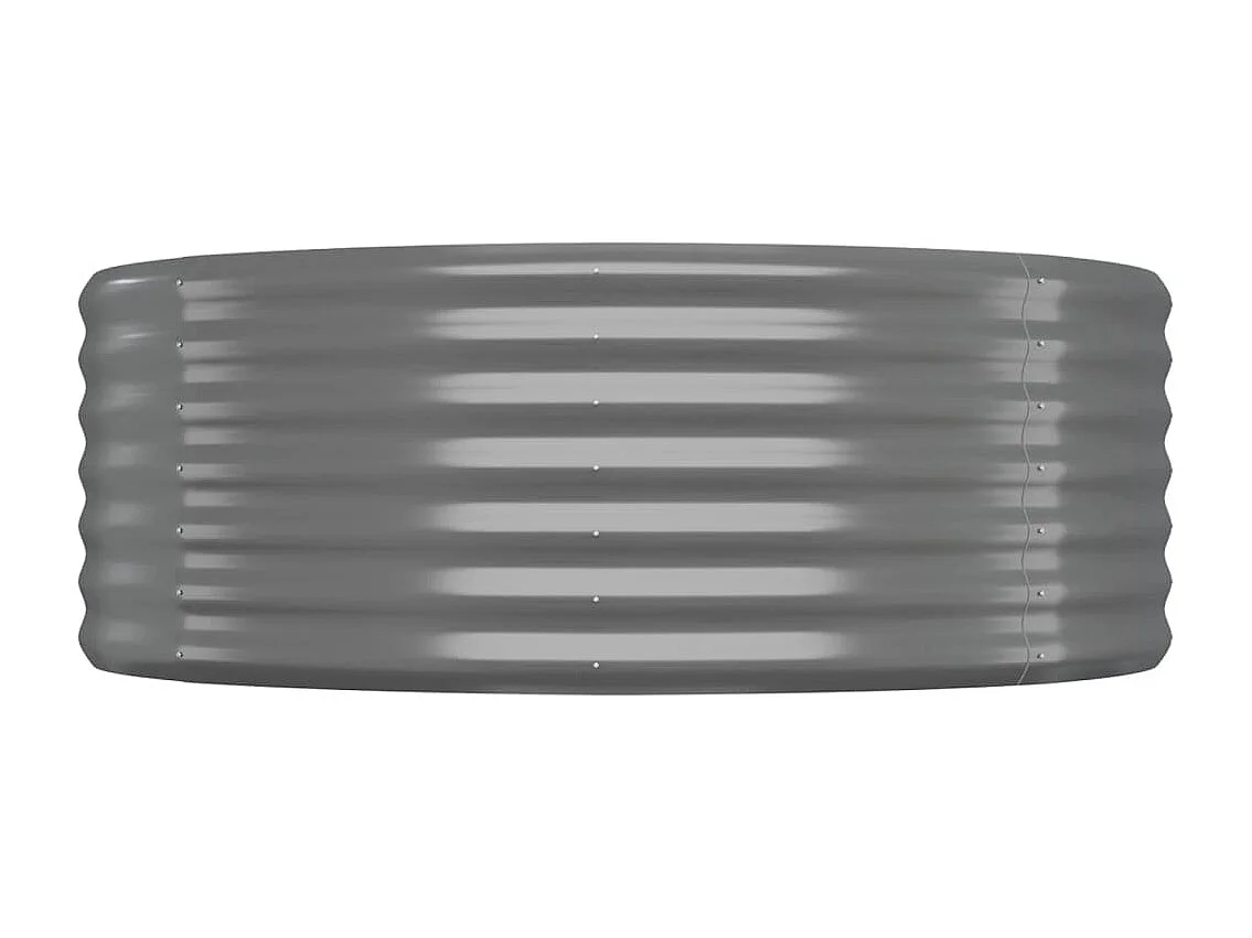 Vassoio per fioriera aiuola rialzata piante fiori terrazza giardino giardino acciaio verniciato a polvere 507 x 100 x 36 cm grigio 02_0039660