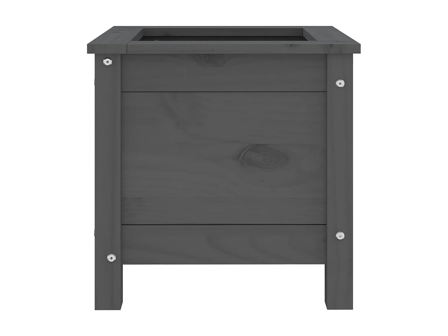 Vassoio per fioriera aiuola rialzata piante fiori terrazza giardino 40 x 40 x 39 cm legno massello di pino grigio 02_0037533