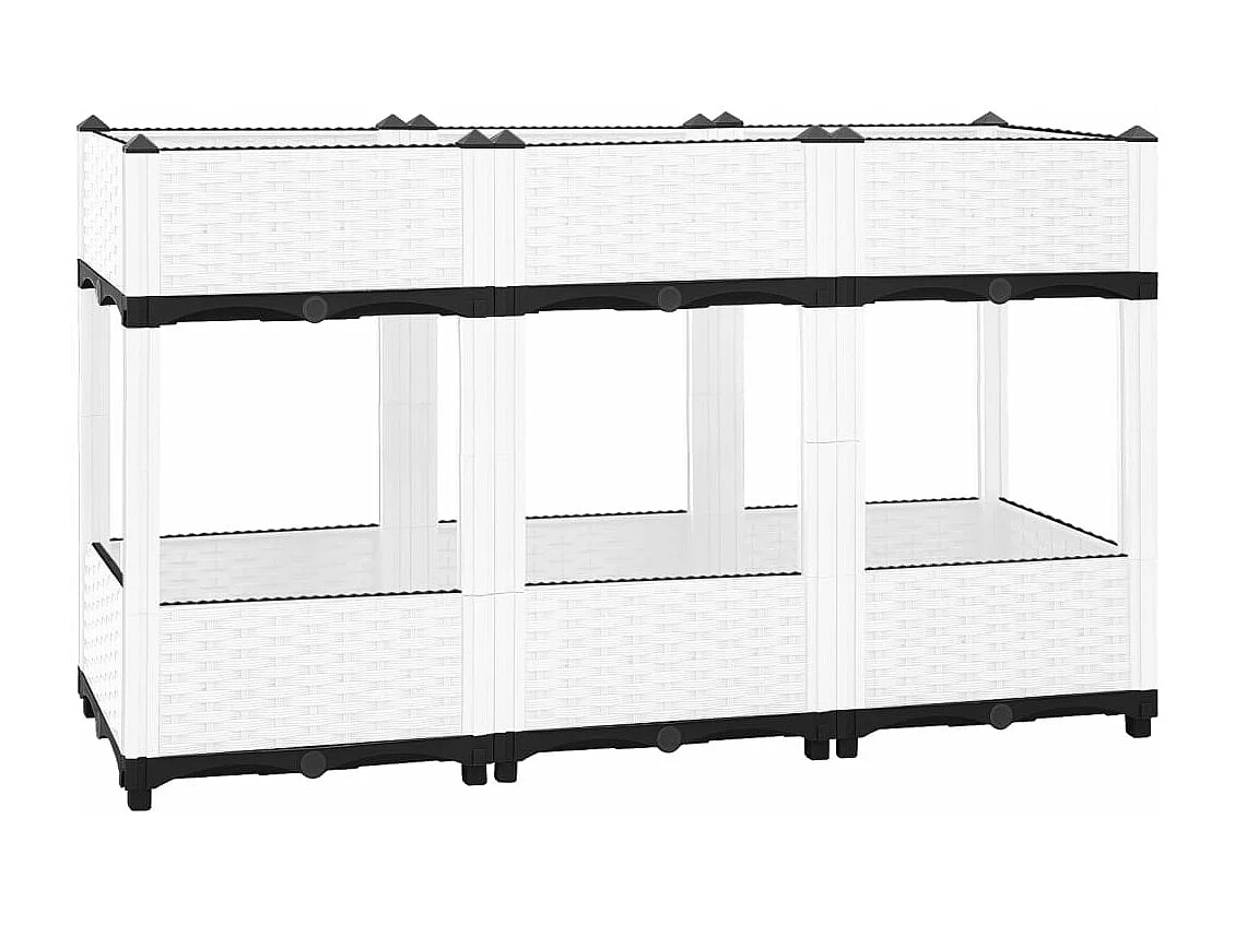 Vassoio per fioriera aiuola rialzata piante fiori terrazza giardino 120 x 40 x 71 cm polipropilene grigio 02_0039204