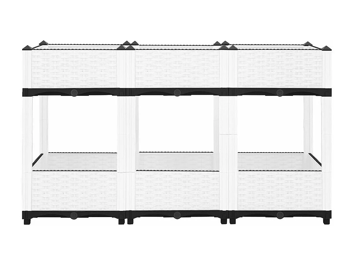 Vassoio per fioriera aiuola rialzata piante fiori terrazza giardino 120 x 40 x 71 cm polipropilene grigio 02_0039204